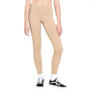 Cozi | Women's Tan  Crossover Waist Leggings - Size S